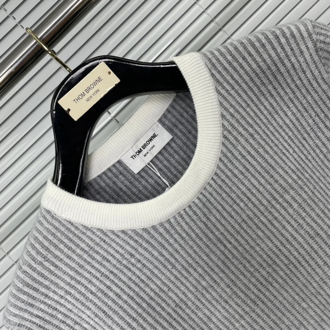 🔥🔥p125 Thom Browne ➡️ ， Retro Same Style Versatile : Light Gray Dark Gray Size：M-2XL